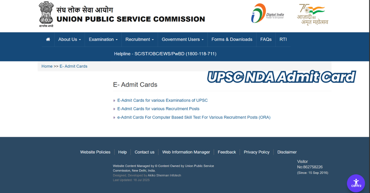 UPSC NDA Admit Card